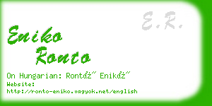 eniko ronto business card